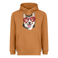 Meerkat husky with love glasses Heavyweight Hoodie - RanaPortraitStore