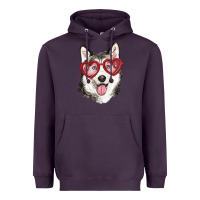Plum husky with love glasses Heavyweight Hoodie - RanaPortraitStore