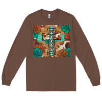 Chestnut blessed cross Long Sleeve Tee - BarkalooDesign