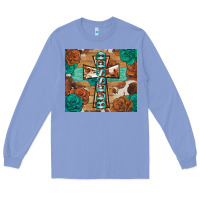 Colony Blue blessed cross Long Sleeve Tee - BarkalooDesign