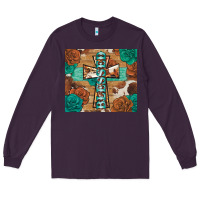 Plum blessed cross Long Sleeve Tee - BarkalooDesign