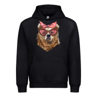 Mama Bear With Glasses And Bandana Urban Hoodie | Teevron