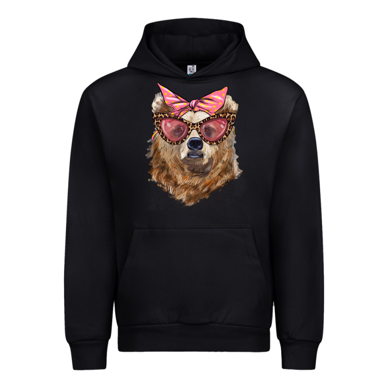 Mama Bear With Glasses And Bandana Urban Hoodie by Artiststas | Teevron