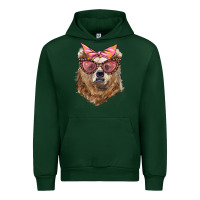 Forest Green mama bear with glasses and bandana Urban Hoodie - Artiststas