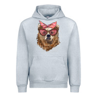 Heather Grey mama bear with glasses and bandana Urban Hoodie - Artiststas