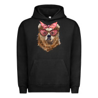 Pigment Black mama bear with glasses and bandana Urban Hoodie - Artiststas