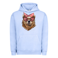 Pigment Grape Ice mama bear with glasses and bandana Urban Hoodie - Artiststas