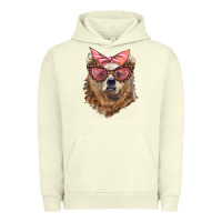 Pigment Pistachio mama bear with glasses and bandana Urban Hoodie - Artiststas