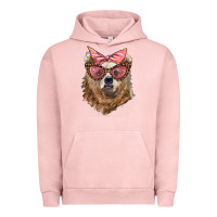 Pigment Salmon mama bear with glasses and bandana Urban Hoodie - Artiststas