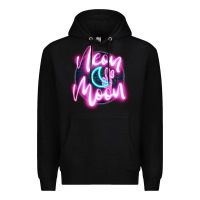 Black neon moon Premium Hoodie - JahusDesignShop