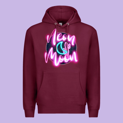 Neon Moon Premium Hoodie Designed By Jahusdesignshop