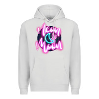 Dove Grey neon moon Premium Hoodie - JahusDesignShop