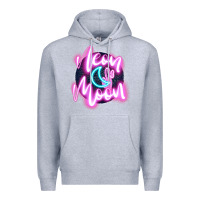 Heather Grey neon moon Premium Hoodie - JahusDesignShop