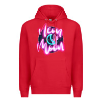 Red neon moon Premium Hoodie - JahusDesignShop