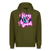 Army Green neon moon Premium Hoodie - JahusDesignShop