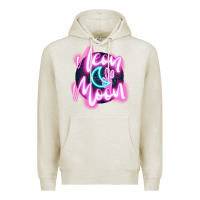 Oatmeal Heather neon moon Premium Hoodie - JahusDesignShop