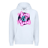 White neon moon Premium Hoodie - JahusDesignShop
