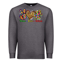 Charcoal Heather peace love autism Premium Sweatshirt - Zillion Design Studio