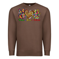 Chestnut peace love autism Premium Sweatshirt - Zillion Design Studio