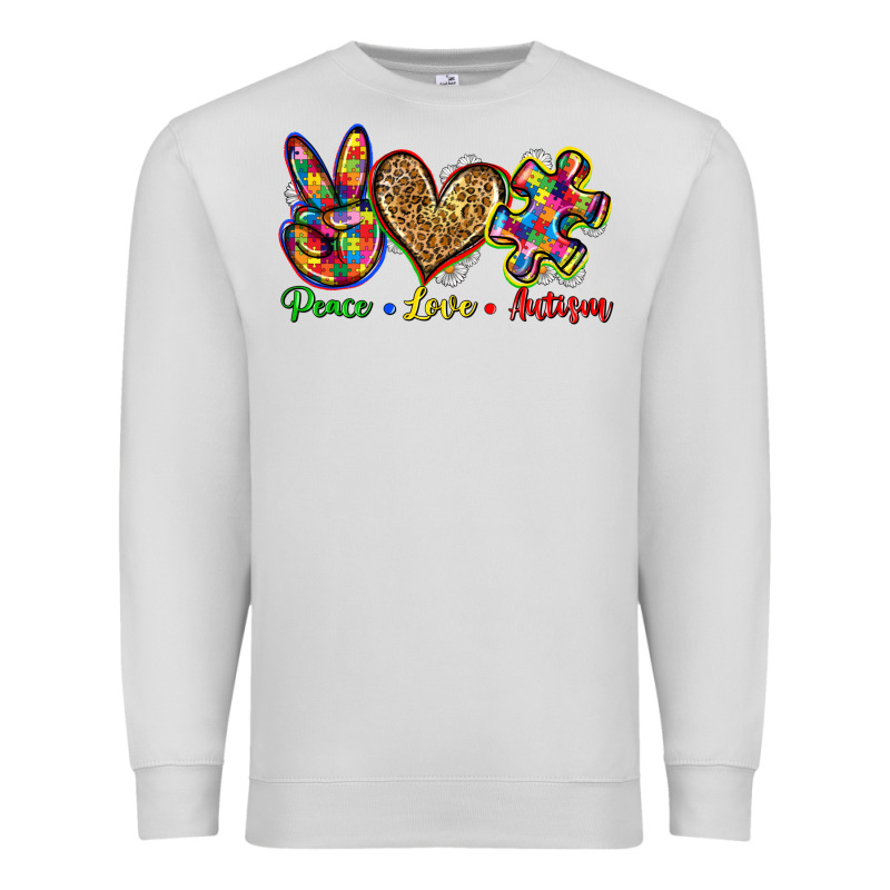 Peace Love Autism Premium Sweatshirt by Zillion Design Studio | Teevron