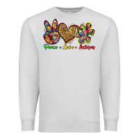 Dove Grey peace love autism Premium Sweatshirt - Zillion Design Studio