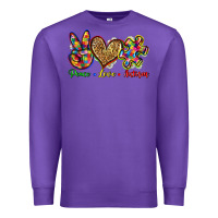 Purple peace love autism Premium Sweatshirt - Zillion Design Studio