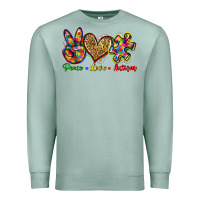 Seafoam peace love autism Premium Sweatshirt - Zillion Design Studio