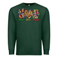 Sports Green peace love autism Premium Sweatshirt - Zillion Design Studio