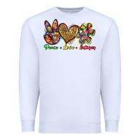 White peace love autism Premium Sweatshirt - Zillion Design Studio