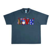 Midnight Navy american flag gnomes love Urban Heavy Tee - Artiststas