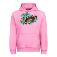 Fuchsia Pink cowhide leopard turquoise patch Urban Hoodie - AdoDesignShop