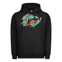 Pigment Black cowhide leopard turquoise patch Urban Hoodie - AdoDesignShop