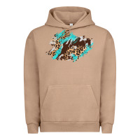 Pigment Burro cowhide leopard turquoise patch Urban Hoodie - AdoDesignShop
