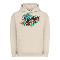 Pigment French Oak cowhide leopard turquoise patch Urban Hoodie - AdoDesignShop