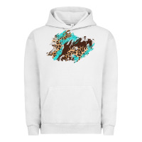 Pigment Lunar Rock cowhide leopard turquoise patch Urban Hoodie - AdoDesignShop