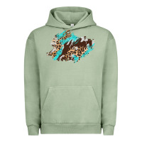 Pigment Oil Green cowhide leopard turquoise patch Urban Hoodie - AdoDesignShop