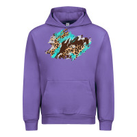 Tulip cowhide leopard turquoise patch Urban Hoodie - AdoDesignShop