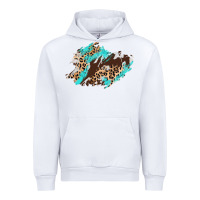 White cowhide leopard turquoise patch Urban Hoodie - AdoDesignShop