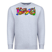 Heather Grey love autism Premium Sweatshirt - Zillion Design Studio