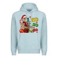 Blue Mist Christmas ho ho ho skeleton Premium Hoodie - AdoDesignShop
