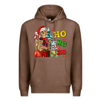 Chestnut Christmas ho ho ho skeleton Premium Hoodie - AdoDesignShop