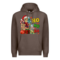 Coffee Christmas ho ho ho skeleton Premium Hoodie - AdoDesignShop