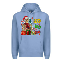 Colony Blue Christmas ho ho ho skeleton Premium Hoodie - AdoDesignShop