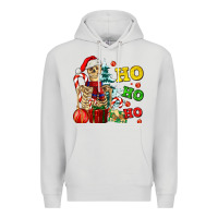 Dove Grey Christmas ho ho ho skeleton Premium Hoodie - AdoDesignShop
