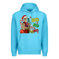 Ocean Blue Christmas ho ho ho skeleton Premium Hoodie - AdoDesignShop