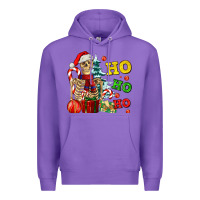 Purple Christmas ho ho ho skeleton Premium Hoodie - AdoDesignShop