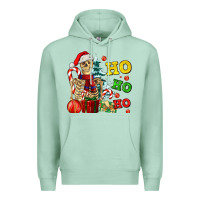 Seafoam Christmas ho ho ho skeleton Premium Hoodie - AdoDesignShop