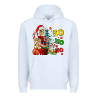 White Christmas ho ho ho skeleton Premium Hoodie - AdoDesignShop