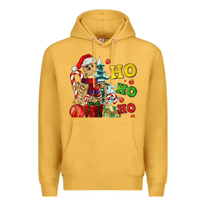 Christmas Ho Ho Ho Skeleton Premium Hoodie by AdoDesignShop | Teevron