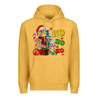 Mustard Christmas ho ho ho skeleton Premium Hoodie - AdoDesignShop